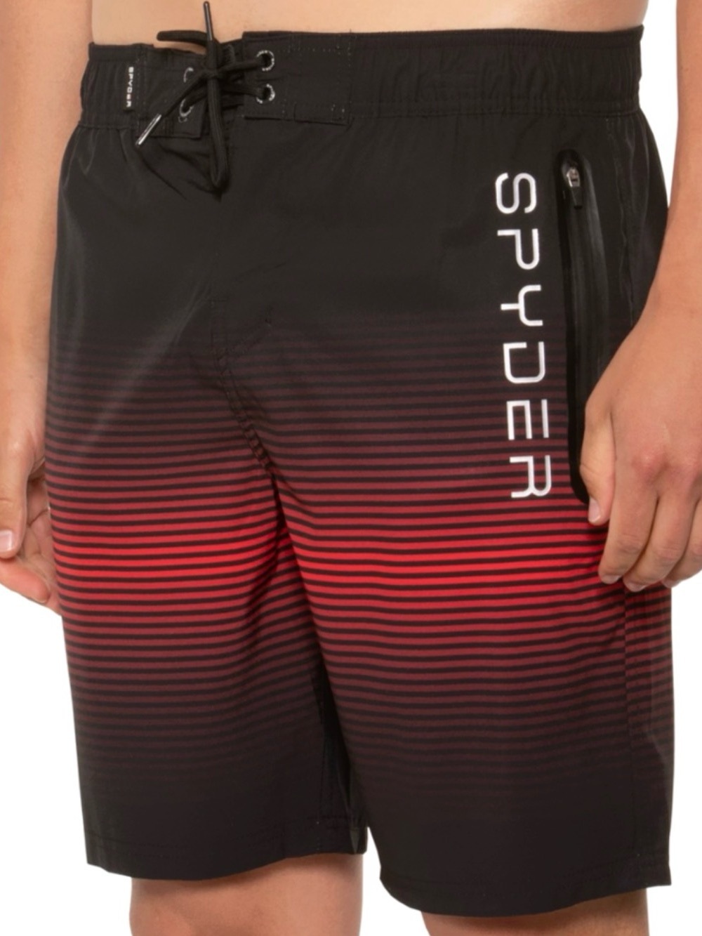 Spyder Black with Red Gradient Men's Swim Shorts